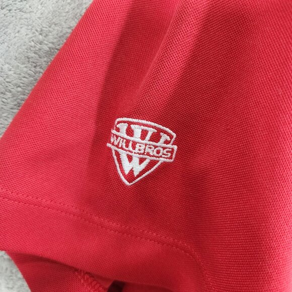 Mens Red Nike Golf Dri-Fit Polo Shirt Short Sleeve 1/4 Button Up Size XL - Picture 5 of 12